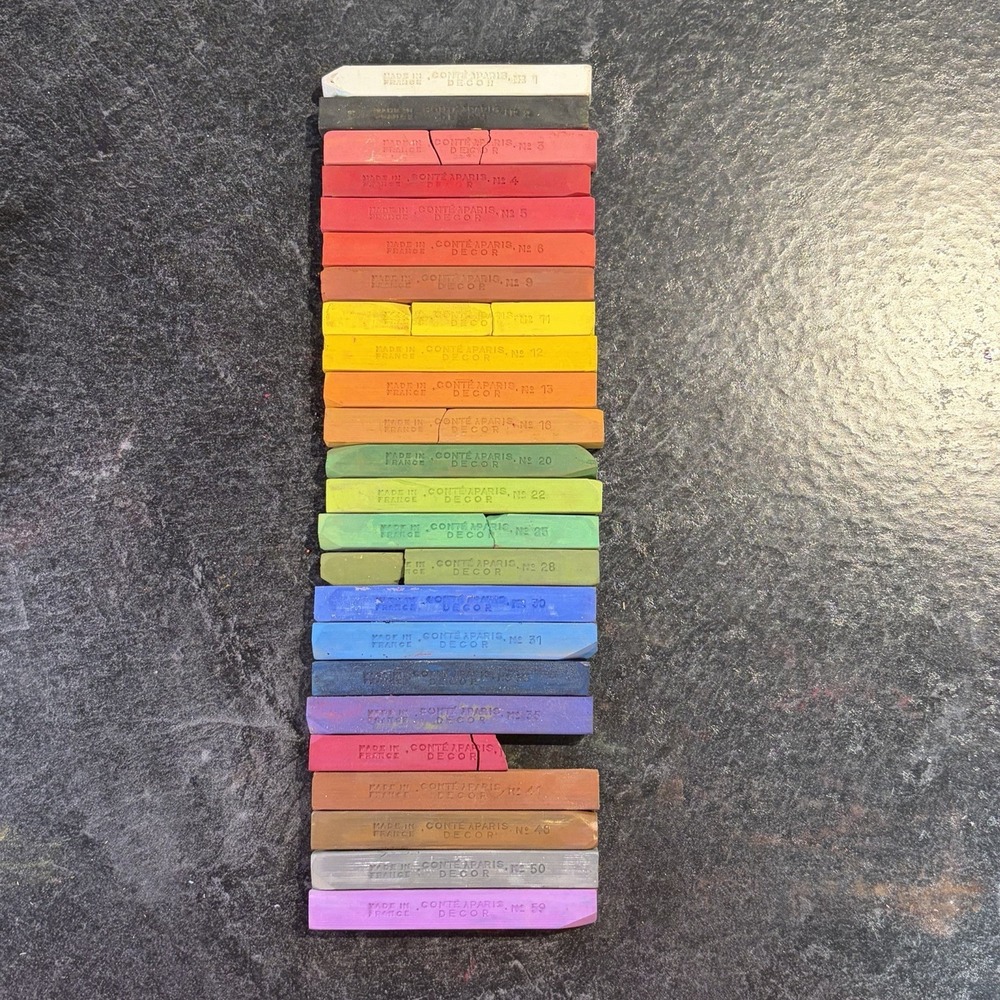 Vintage Conte‎ Carres Decor 24 Pastels Colors VHTF Complete - Picture 8 of 13
